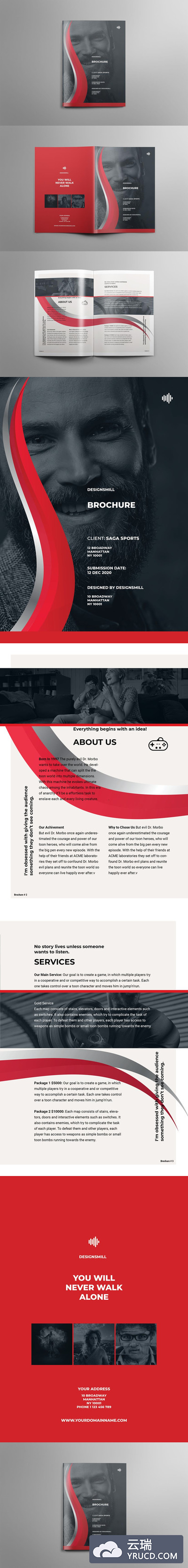 酷炫的企业画册杂志模板下载（indd）