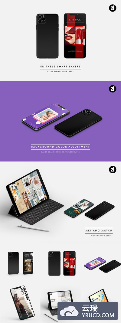 iPhone和iPad模型和场景样机（PSD）