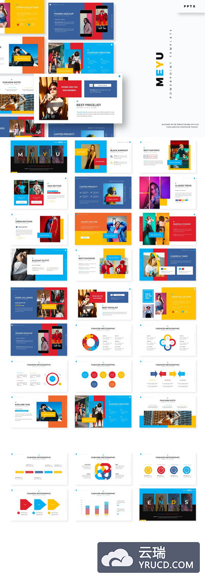 时尚高端绚丽多彩的高品质多用途powerpoint幻灯片演示模板（pptx）