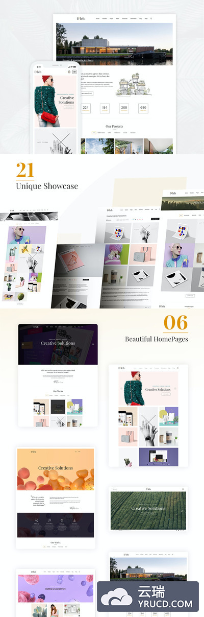 有创意的多用途响应式网页模板下载（PSD,SKETCH）