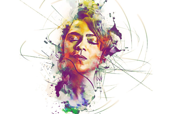 混合墨水素描媒体照片处理PS动作下载