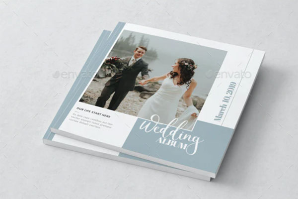 白色简约风格婚礼相册设计模板