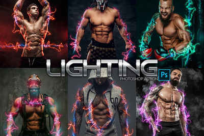 酷炫的闪电特效PS动作(ATN)