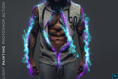 酷炫光效PS动作下载