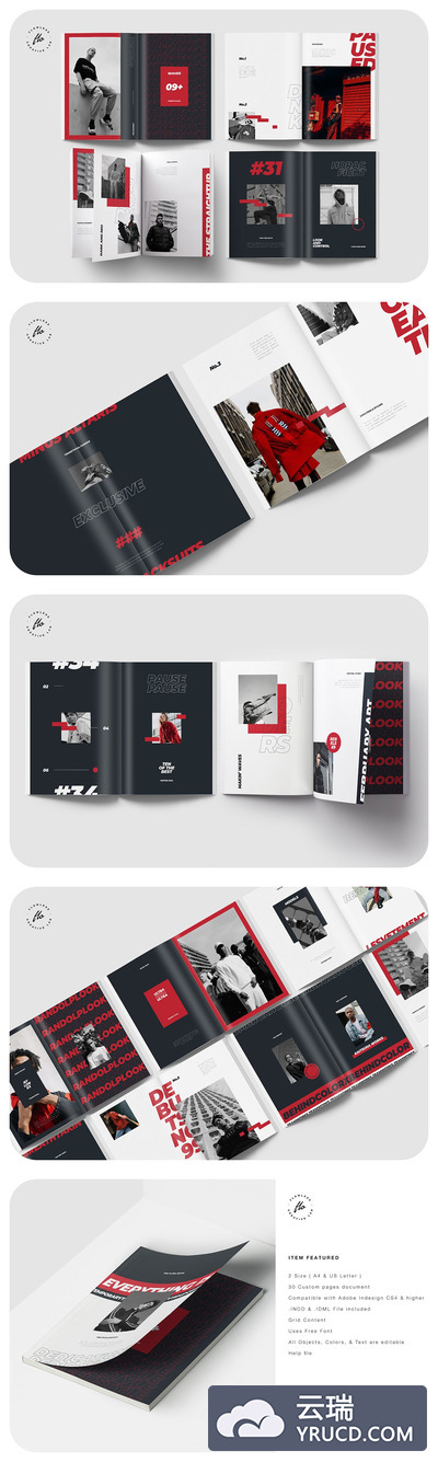 街头编辑形象书画册模板（indd）