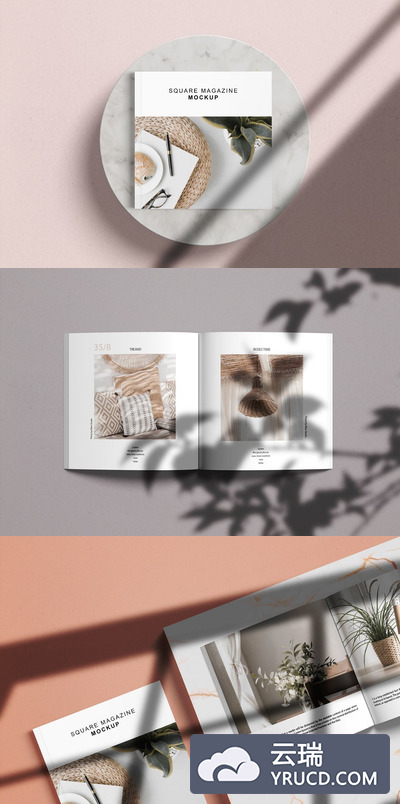 方形杂志设计展示样机（PSD）