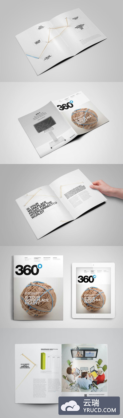 简约场景的A4尺寸的杂志设计样机（PSD）