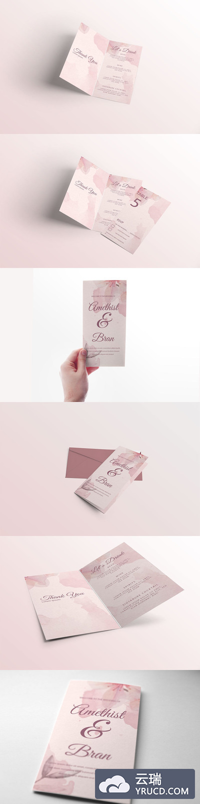 请柬和贺卡设计样机（PSD）