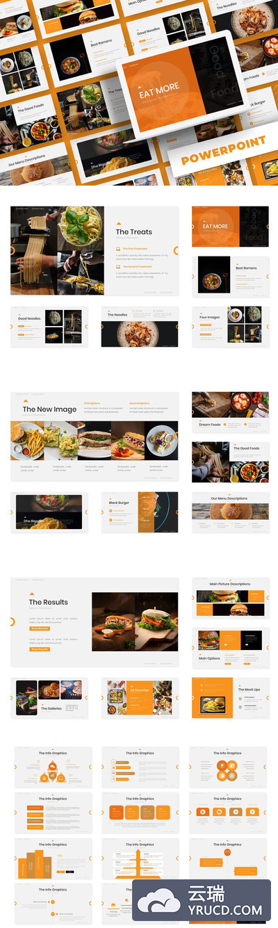 时尚高端餐厅饭店西餐powerpoint幻灯片演示模板（pptx）