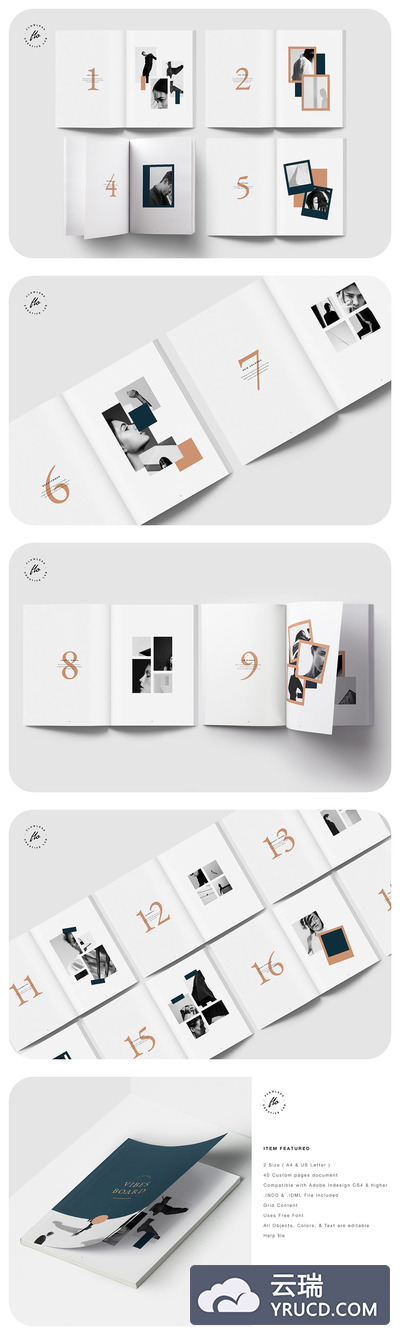 简约时尚杂志画册设计模板下载（INDD）