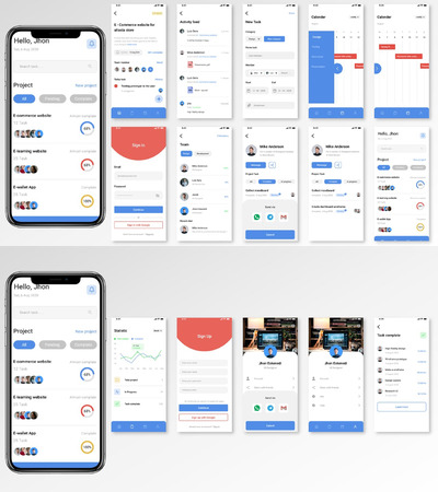 项目管理APP UI（FIG,SKETCH,SVG,XD）