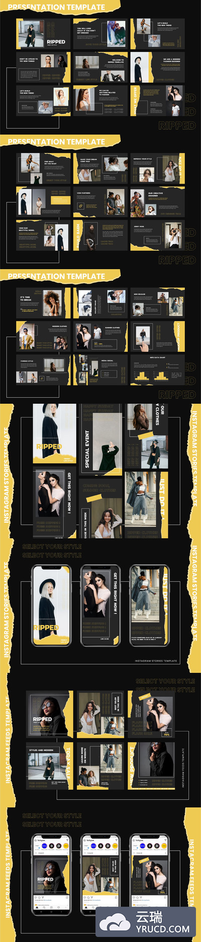 时尚的深色手机PPT模板下载（PPTX）