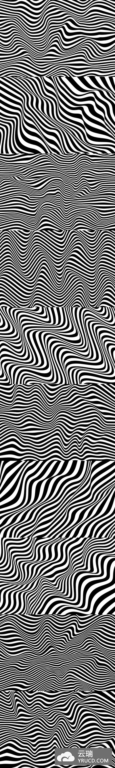 黑白条纹波矢量背景图片素材