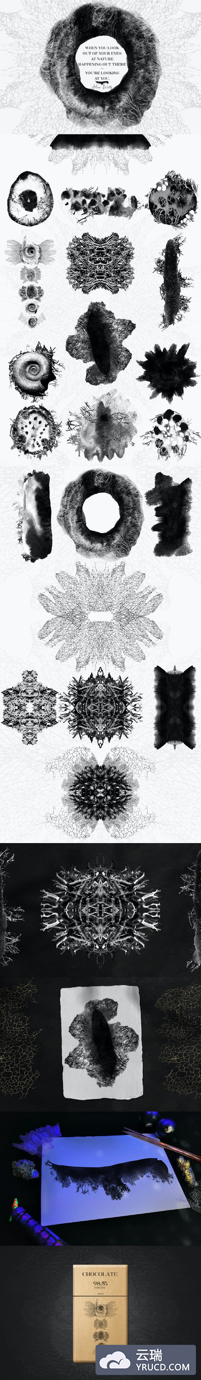 水墨与自然构成艺术背景素材