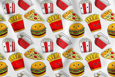 快餐特色无缝图案