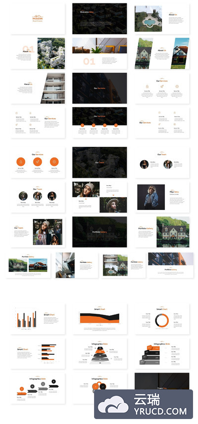 现代房地产谷歌幻灯片PPT模板下载