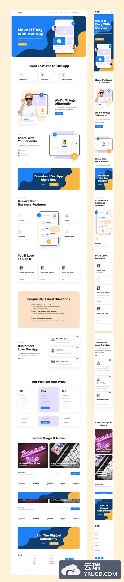 APP官网设计模板（FIG,SKETCH,XD）