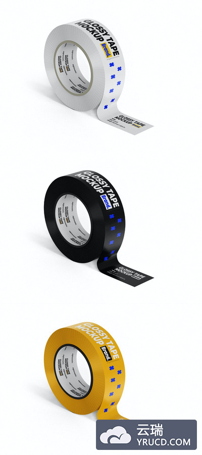 光面包装胶带设计模板样机（PSD）