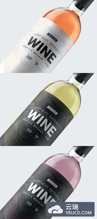 高端红酒酒瓶设计展示样机（PSD）