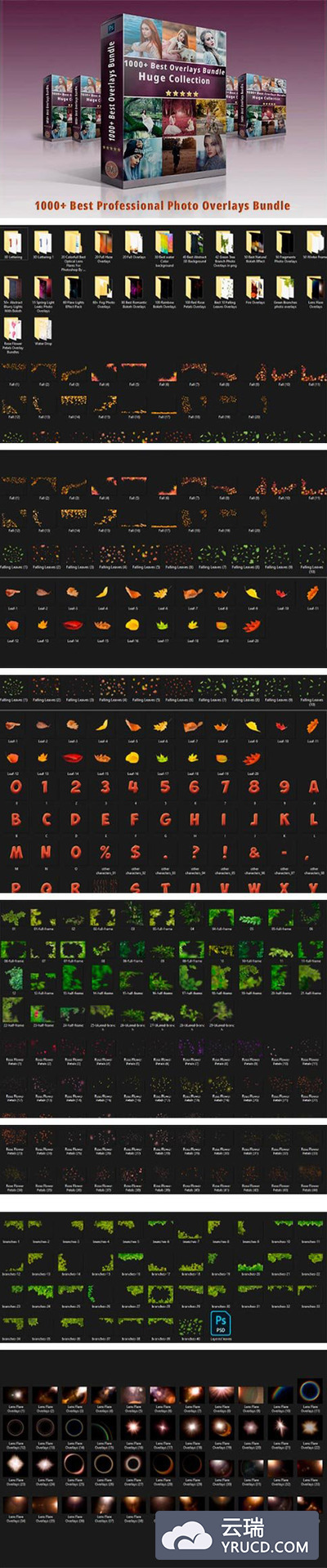 1000+全高清专业照片叠层素材包[3.3GB]