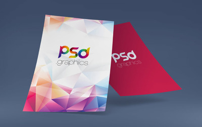 简洁的漂浮A4海报模型[PSD]