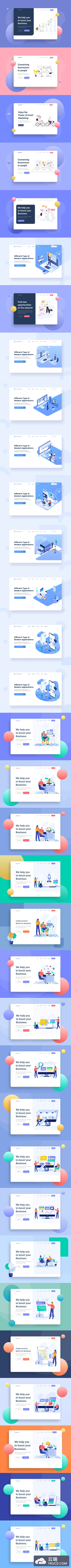 多种用途的着陆页banner海报插画设计模板大集合-AI，PDF，SKETCH，SVG