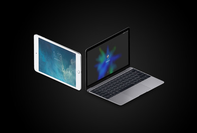 等距的iPad和MacBook Pro样机