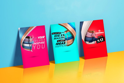 三张高端的传单样机