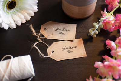 高端吊牌纸标签样机模型