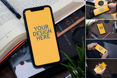 逼真质感的iPhone XR APP UI样机展示模型mockups