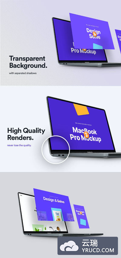 响应式MacBook Pro实体样机（PSD）