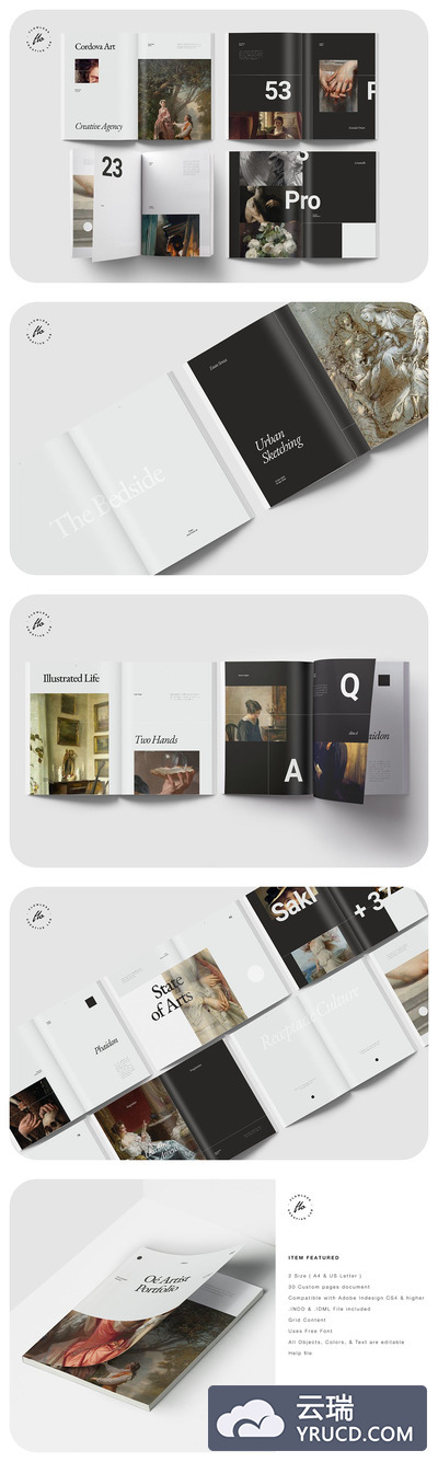 东方艺术家作品集画册模板（indd）