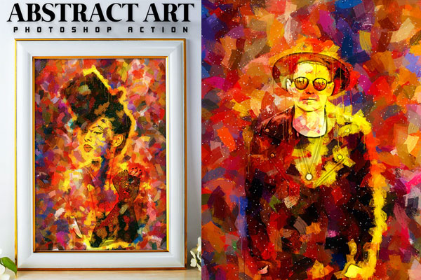 彩色抽象绘画艺术效果Photoshop动作