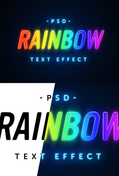 彩虹色文字效果ps图层样式[PSD]