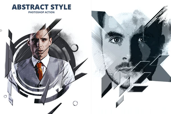 几何形状抽象风格Photoshop动作