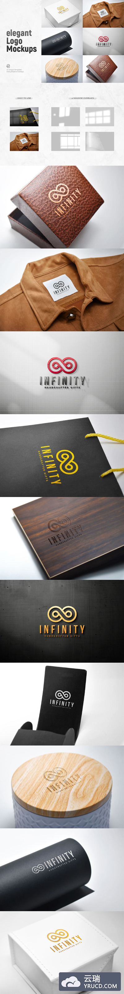 10个独特场景企业品牌Logo展示样机模板