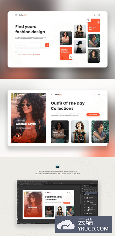 美女时尚巨无霸广告图设计banner模板（fig,PSD）