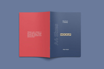 A4小册子封面模型顶视图样机（PSD）