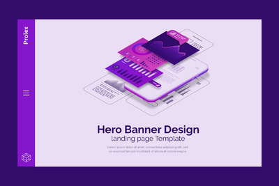 2.5D技术概念banner广告设计模板（PSD）