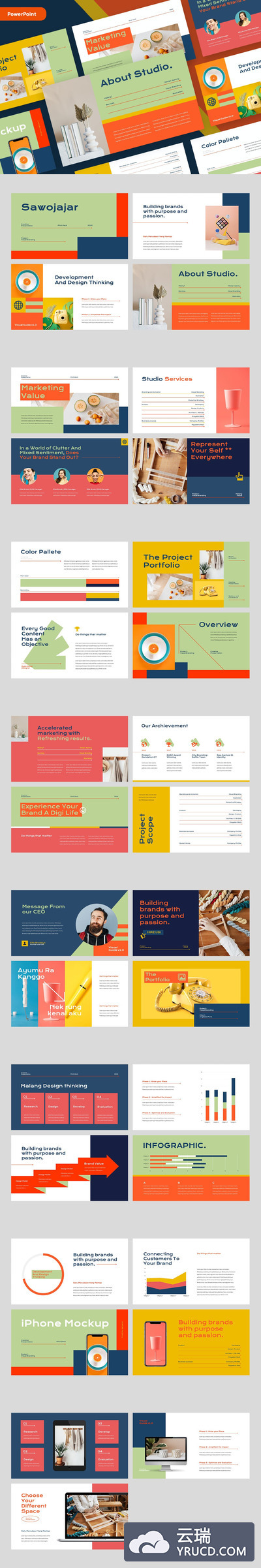 时尚高端简约专业的高品质多用途清新创意powerpoint幻灯片演示模板（pptx）