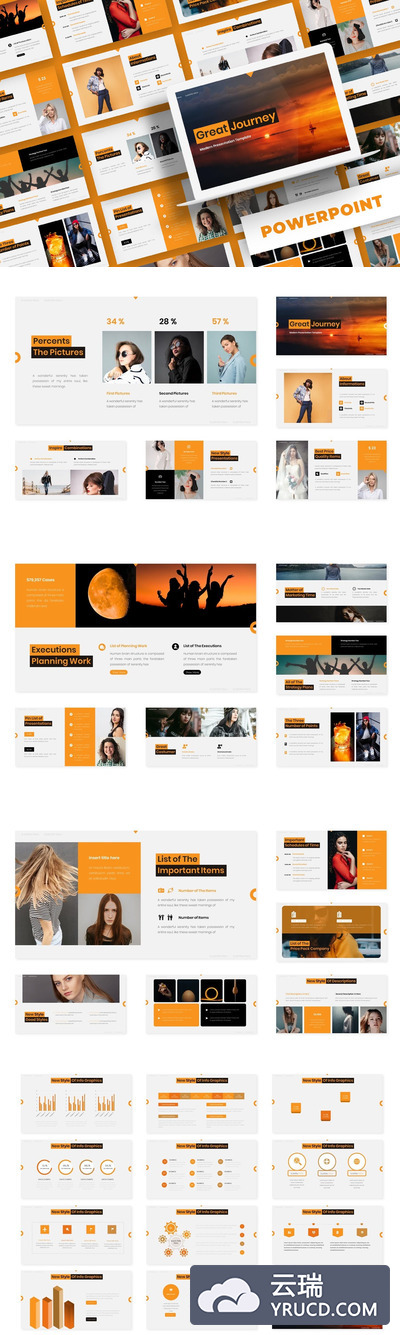 高品质的旅游旅行powerpoint幻灯片演示模板（pptx）