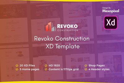 高品质的时尚高端多用途网站设计模板Adobe XD