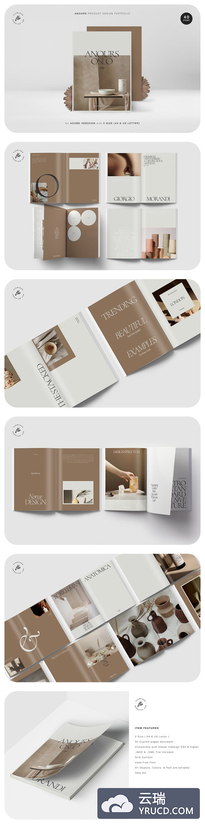 简约时尚高端品牌手册画册宣传册杂志房地产楼书设计模板