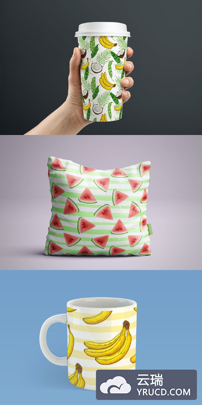 热带水果无缝图案背景（eps）