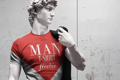 男性T恤模特展示样机