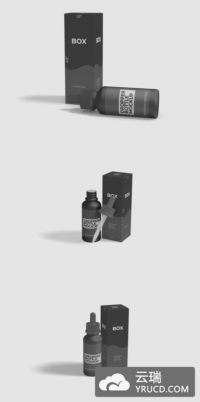 护肤品药品滴管瓶包装设计样机（PSD）