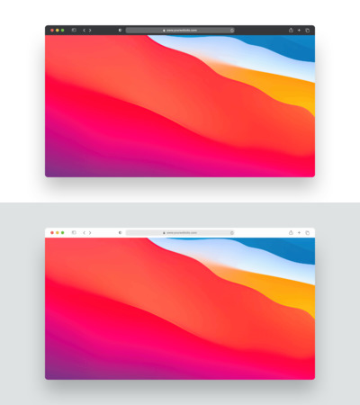 MacOS Big Sur 版的Safari浏览器样机下载（PSD）