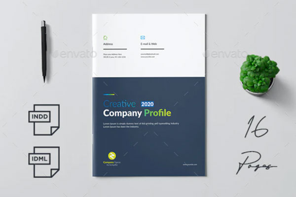 A4尺寸公司简介/企业宣传册设计Indd模板