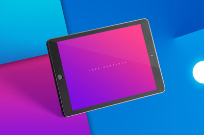 浮动的黑色iPad样机