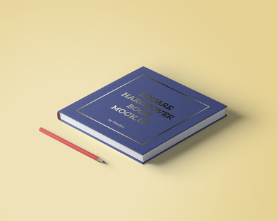 高端的方形精装书模型